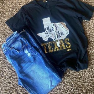 She’s Like Texas Black Tee